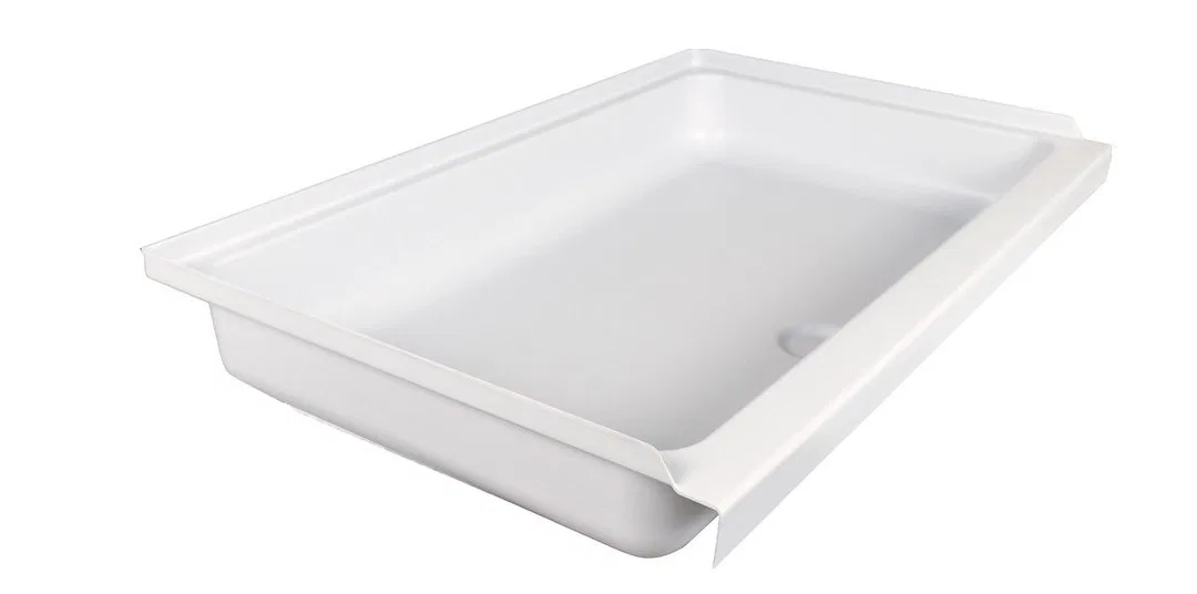 15242 – ICON Shower Pan, Rectangle 38 Inch Length x 23-7/8 Inch Width x 6-1/2 Inch Depth Center Drain Polar White ABS...
